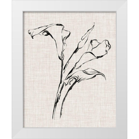 Floral Ink Study IV White Modern Wood Framed Art Print by Harper, Ethan