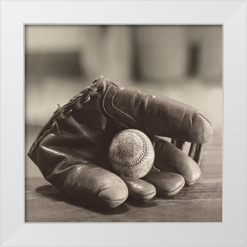 Baseball Nostalgia I White Modern Wood Framed Art Print by Messer, Judy B.