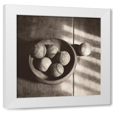 Baseball Nostalgia II White Modern Wood Framed Art Print by Messer, Judy B.