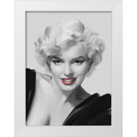 The Look Red Lips White Modern Wood Framed Art Print by Consani, Chris