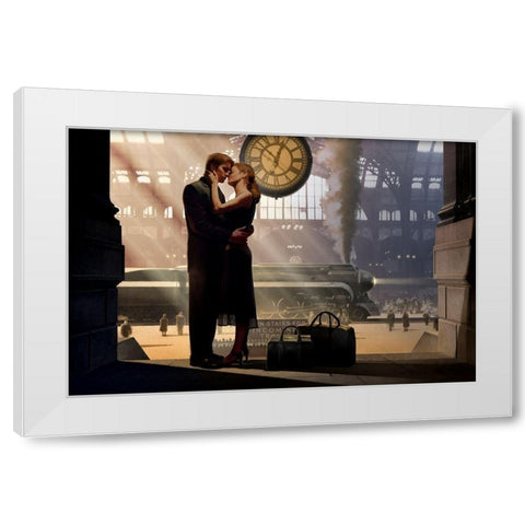 Au Revoir White Modern Wood Framed Art Print by Consani, Chris