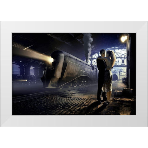 Train Depot White Modern Wood Framed Art Print by Consani, Chris