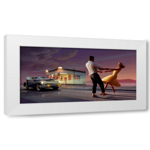 Night Dance White Modern Wood Framed Art Print by Consani, Chris