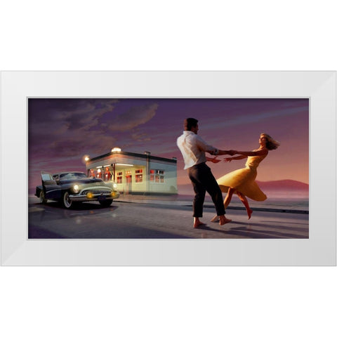 Night Dance White Modern Wood Framed Art Print by Consani, Chris