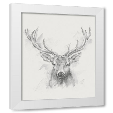 Contemporary Elk Sketch I White Modern Wood Framed Art Print by Harper, Ethan
