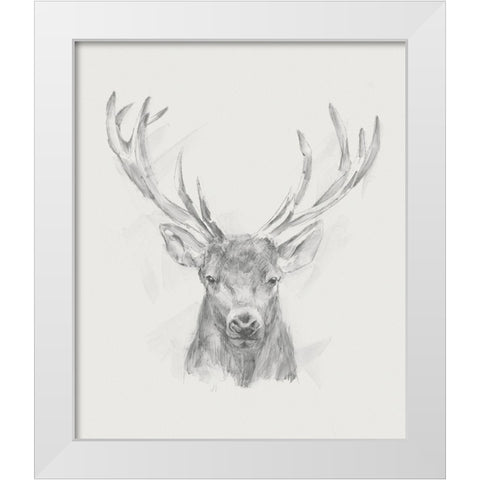 Contemporary Elk Sketch II White Modern Wood Framed Art Print by Harper, Ethan
