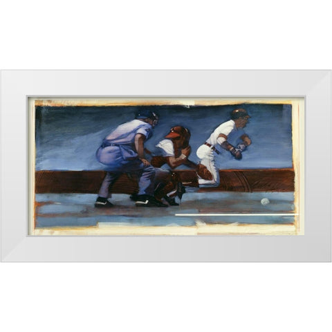 Baseball II White Modern Wood Framed Art Print by Dean, Bruce