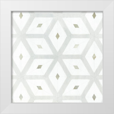 Seaglass Tiles II White Modern Wood Framed Art Print by Borges, Victoria