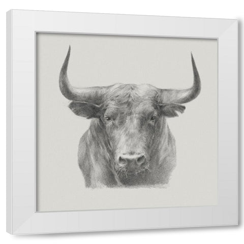 Black Bull White Modern Wood Framed Art Print by Harper, Ethan