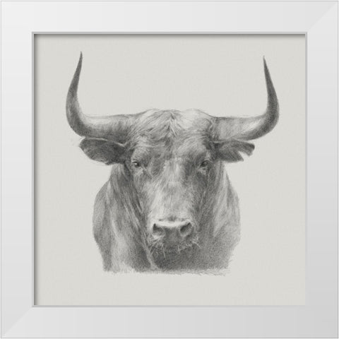 Black Bull White Modern Wood Framed Art Print by Harper, Ethan