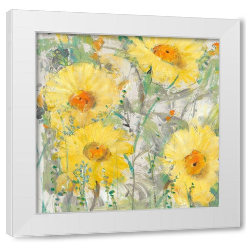 Yellow Bunch II White Modern Wood Framed Art Print by OToole, Tim