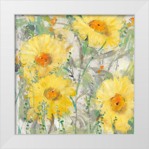 Yellow Bunch II White Modern Wood Framed Art Print by OToole, Tim
