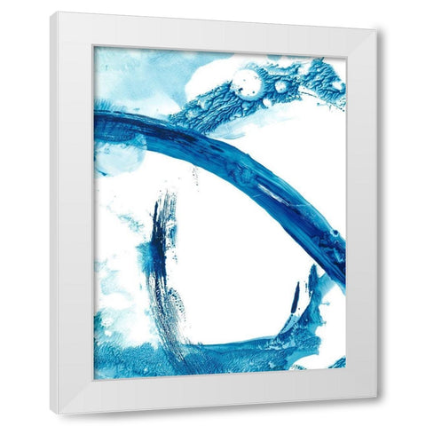 Aqua Ring I White Modern Wood Framed Art Print by Harper, Ethan