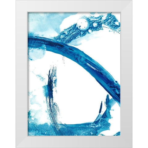 Aqua Ring I White Modern Wood Framed Art Print by Harper, Ethan