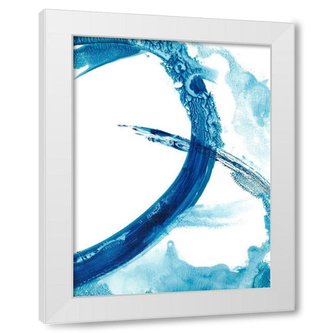 Aqua Ring II White Modern Wood Framed Art Print by Harper, Ethan