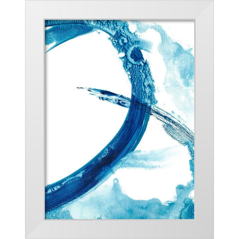 Aqua Ring II White Modern Wood Framed Art Print by Harper, Ethan