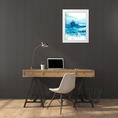 Blue Currents II White Modern Wood Framed Art Print by Harper, Ethan