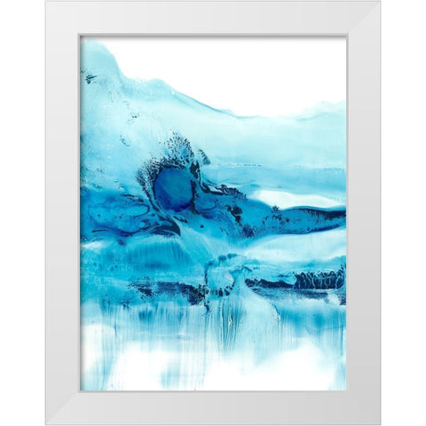 Blue Currents II White Modern Wood Framed Art Print by Harper, Ethan
