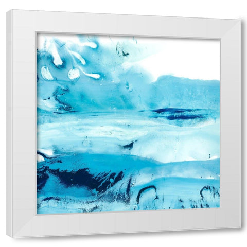 Blue Currents IV White Modern Wood Framed Art Print by Harper, Ethan