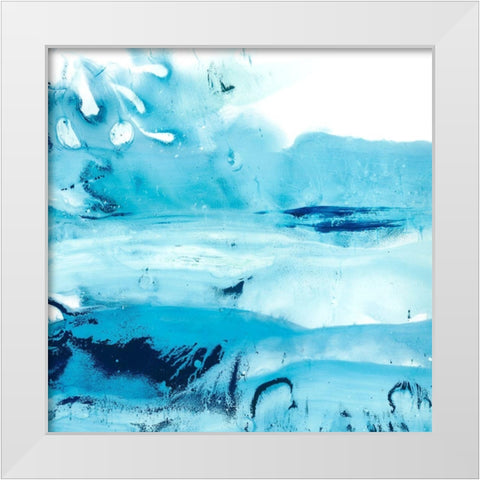 Blue Currents IV White Modern Wood Framed Art Print by Harper, Ethan