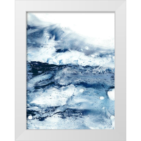 Indigo Tides I White Modern Wood Framed Art Print by Harper, Ethan