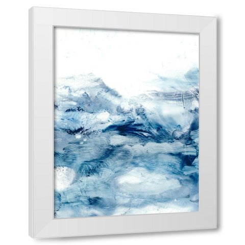 Indigo Tides II White Modern Wood Framed Art Print by Harper, Ethan