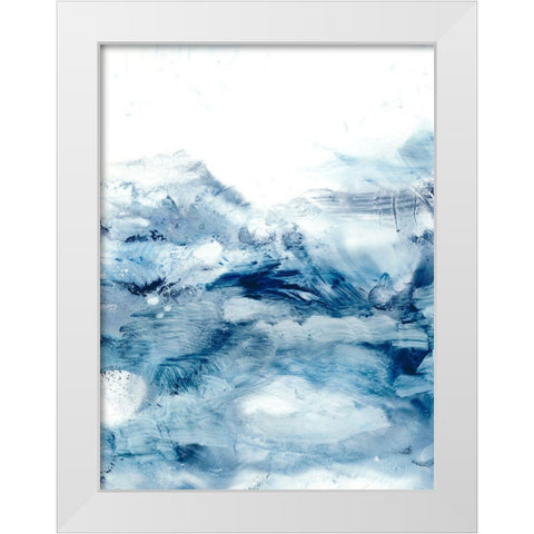 Indigo Tides II White Modern Wood Framed Art Print by Harper, Ethan