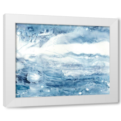 Indigo Tides III White Modern Wood Framed Art Print by Harper, Ethan