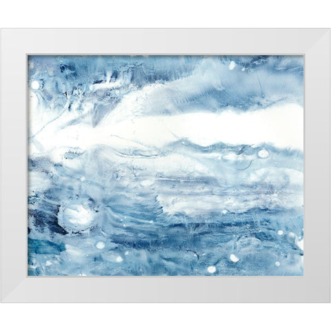 Indigo Tides III White Modern Wood Framed Art Print by Harper, Ethan