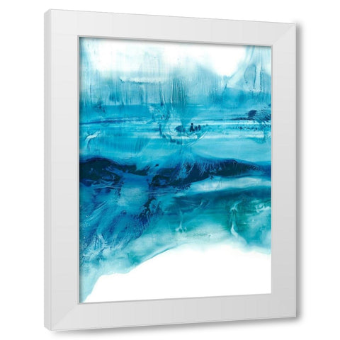 Aqua Mist I White Modern Wood Framed Art Print by Harper, Ethan