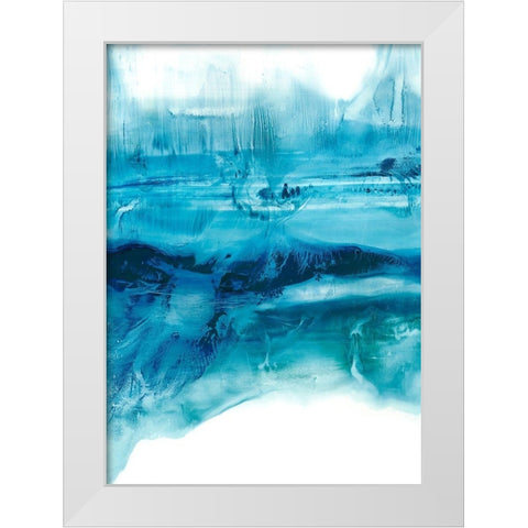 Aqua Mist I White Modern Wood Framed Art Print by Harper, Ethan