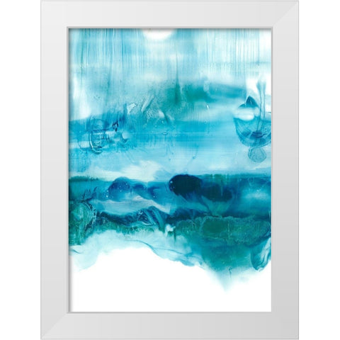 Aqua Mist II White Modern Wood Framed Art Print by Harper, Ethan
