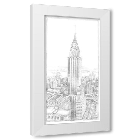 Aerial City View I White Modern Wood Framed Art Print by Harper, Ethan