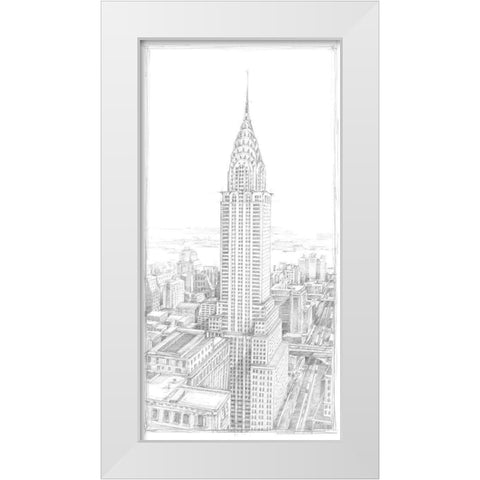 Aerial City View I White Modern Wood Framed Art Print by Harper, Ethan