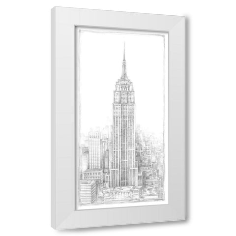 Aerial City View II White Modern Wood Framed Art Print by Harper, Ethan