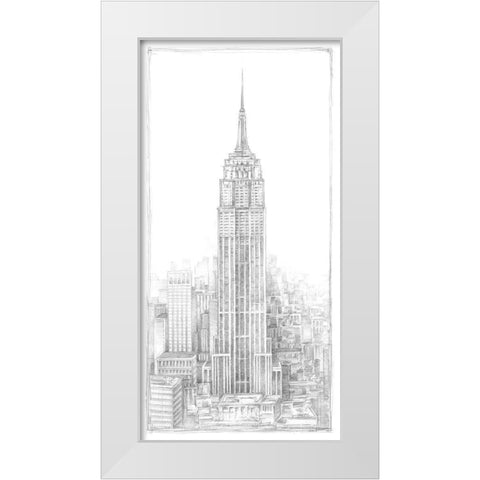 Aerial City View II White Modern Wood Framed Art Print by Harper, Ethan