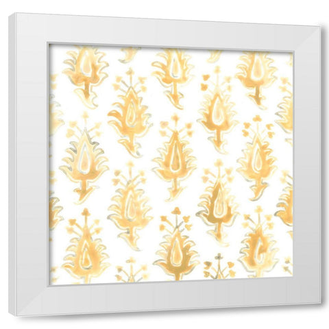 Bohemian Textile I White Modern Wood Framed Art Print by Vess, June Erica