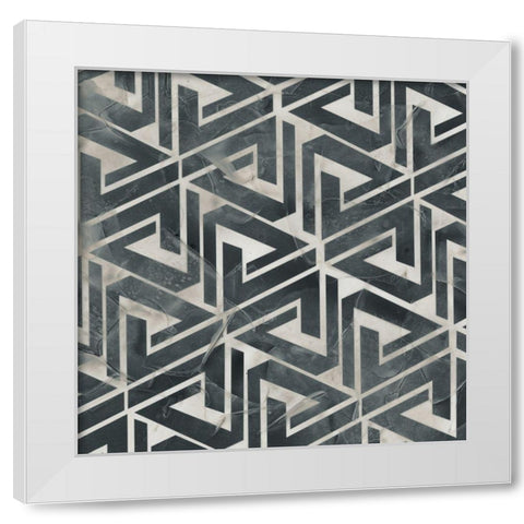 Neutral Tile Collection II White Modern Wood Framed Art Print by Vess, June Erica
