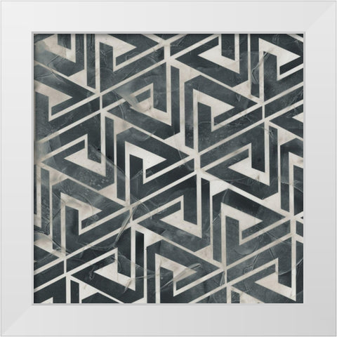 Neutral Tile Collection II White Modern Wood Framed Art Print by Vess, June Erica