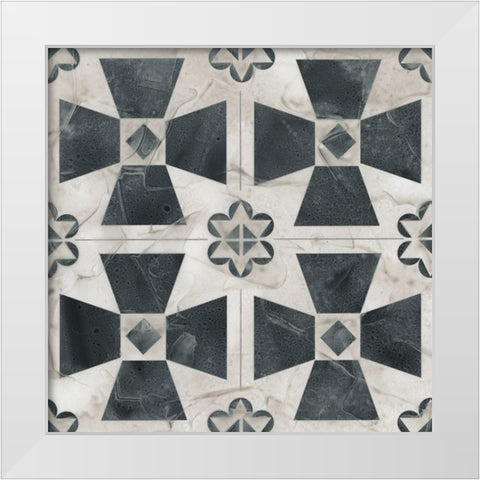 Neutral Tile Collection IV White Modern Wood Framed Art Print by Vess, June Erica