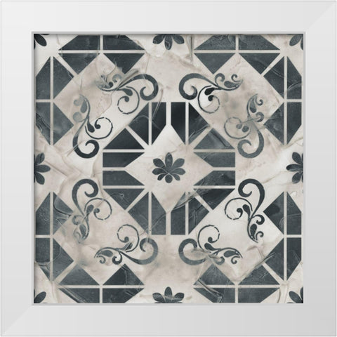 Neutral Tile Collection VI White Modern Wood Framed Art Print by Vess, June Erica