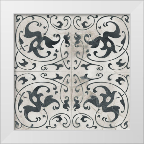 Neutral Tile Collection VIII White Modern Wood Framed Art Print by Vess, June Erica