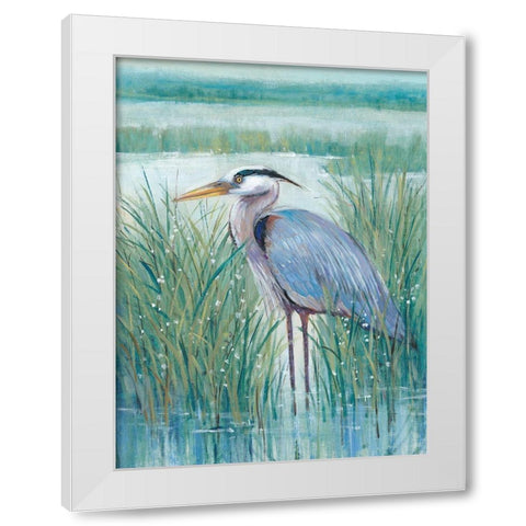 Wetland Heron II White Modern Wood Framed Art Print by OToole, Tim