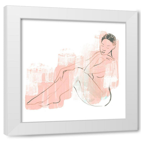 Colorblock Figure I White Modern Wood Framed Art Print by Vess, June Erica