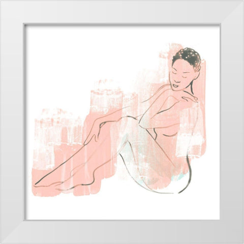 Colorblock Figure I White Modern Wood Framed Art Print by Vess, June Erica