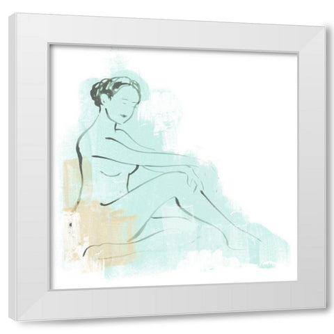 Colorblock Figure III White Modern Wood Framed Art Print by Vess, June Erica