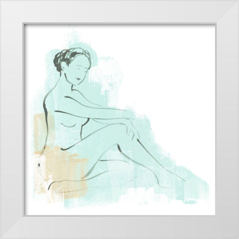 Colorblock Figure III White Modern Wood Framed Art Print by Vess, June Erica