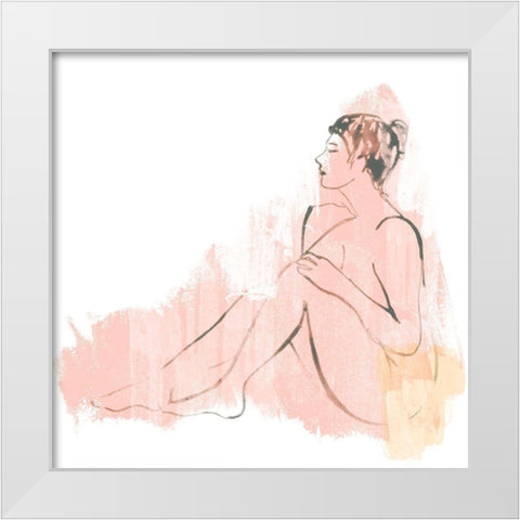 Colorblock Figure IV White Modern Wood Framed Art Print by Vess, June Erica