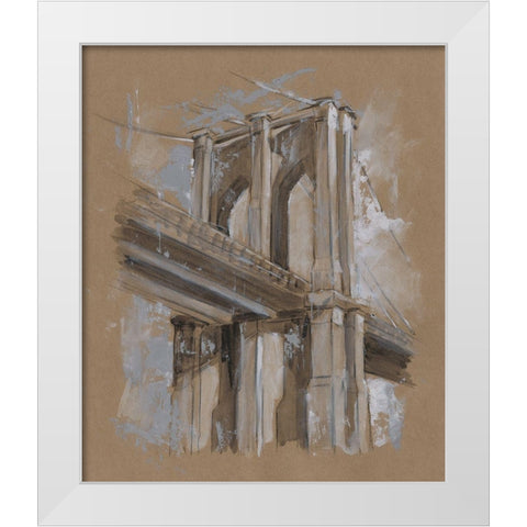 Brushwork Architecture Study III White Modern Wood Framed Art Print by Harper, Ethan