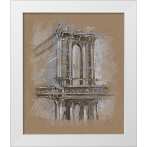 Brushwork Architecture Study IV White Modern Wood Framed Art Print by Harper, Ethan